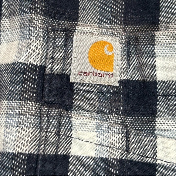 Carhartt Relaxed Fit Two Pocket Flex Flannel Blue Plaid Size Large - Picture 7 of 12